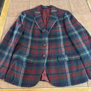 Kenneth Gordon‎ Avon Scottish Shetland Wool Blazer Multi Color Plaid Sz 6/8 VTG